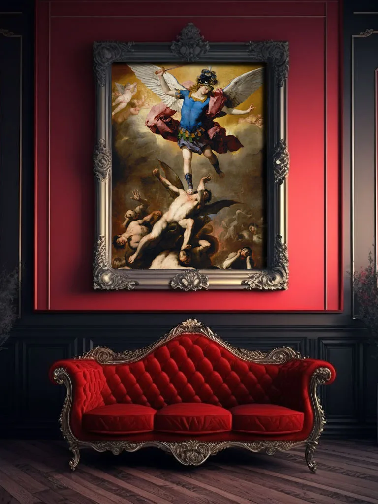 The Fall of the Rebel Angels by Luca Giordano Canvas (victorian decor)