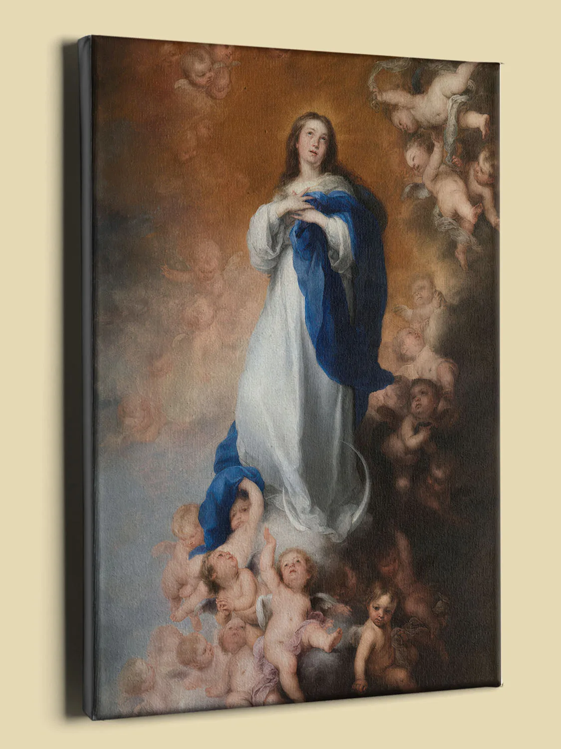 The Immaculate Conception by Bartolomé Esteban Murillo canvas reproduction (perspective view)