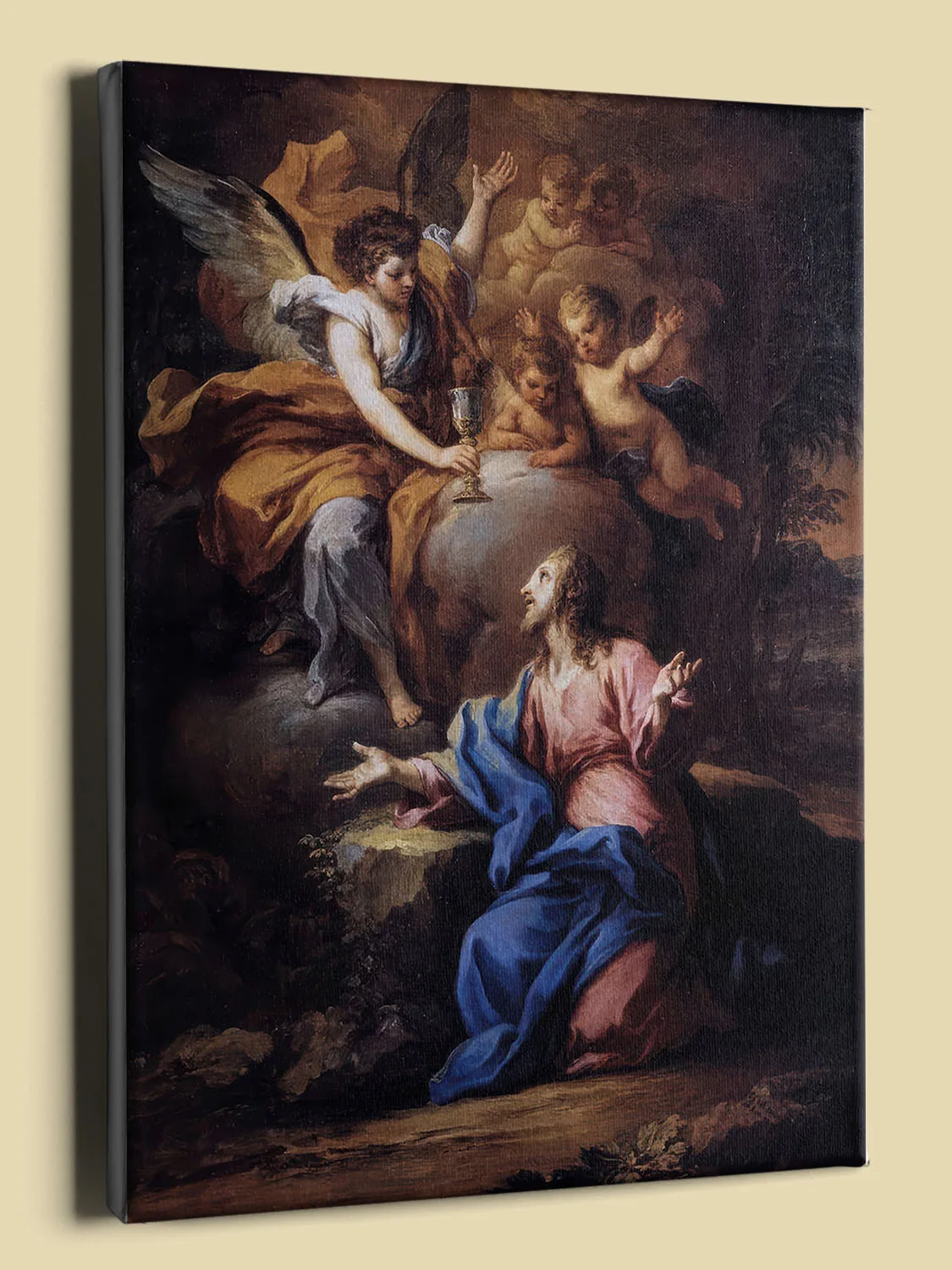 Christ in the Garden of Gethsemane by Sebastiano Conca canvas reproduction (perspective view)
