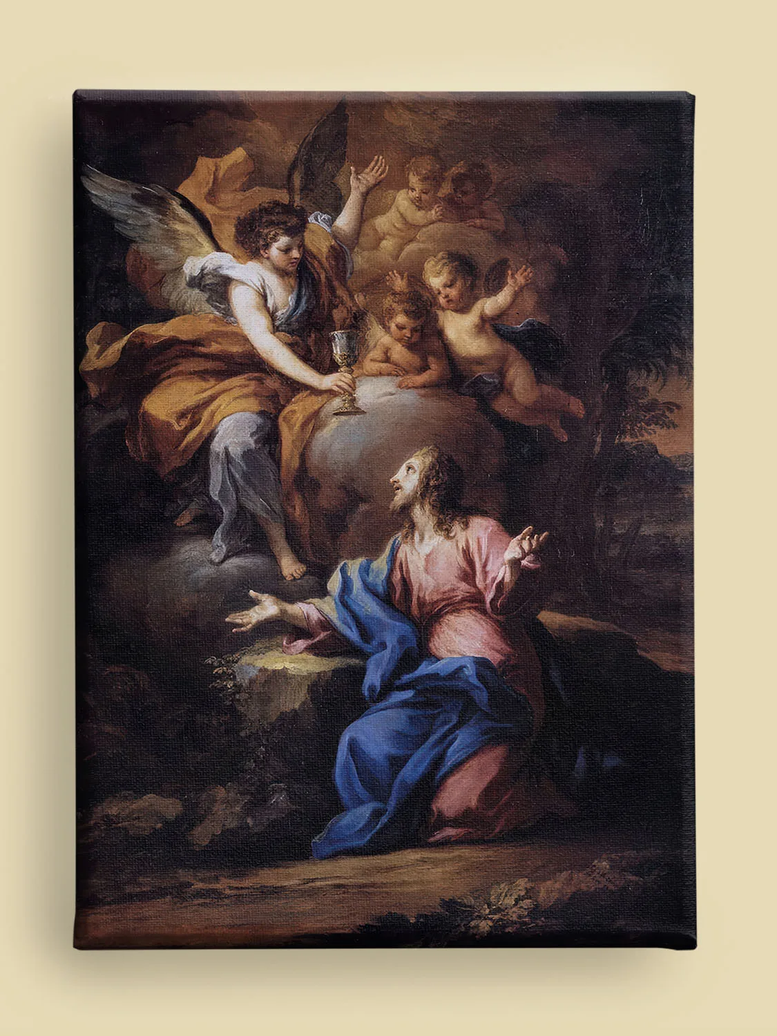 Christ in the Garden of Gethsemane by Sebastiano Conca canvas reproduction (front view)