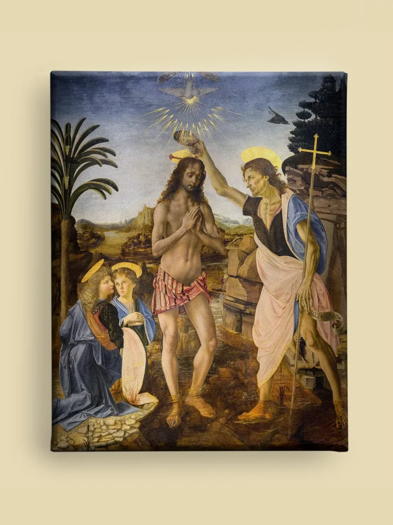The Baptism of Christ by Verrocchio and Leonardo da Vinci