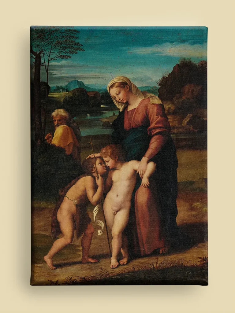 The Holy Family with Little St. John the Baptist by Raphael canvas (front view)