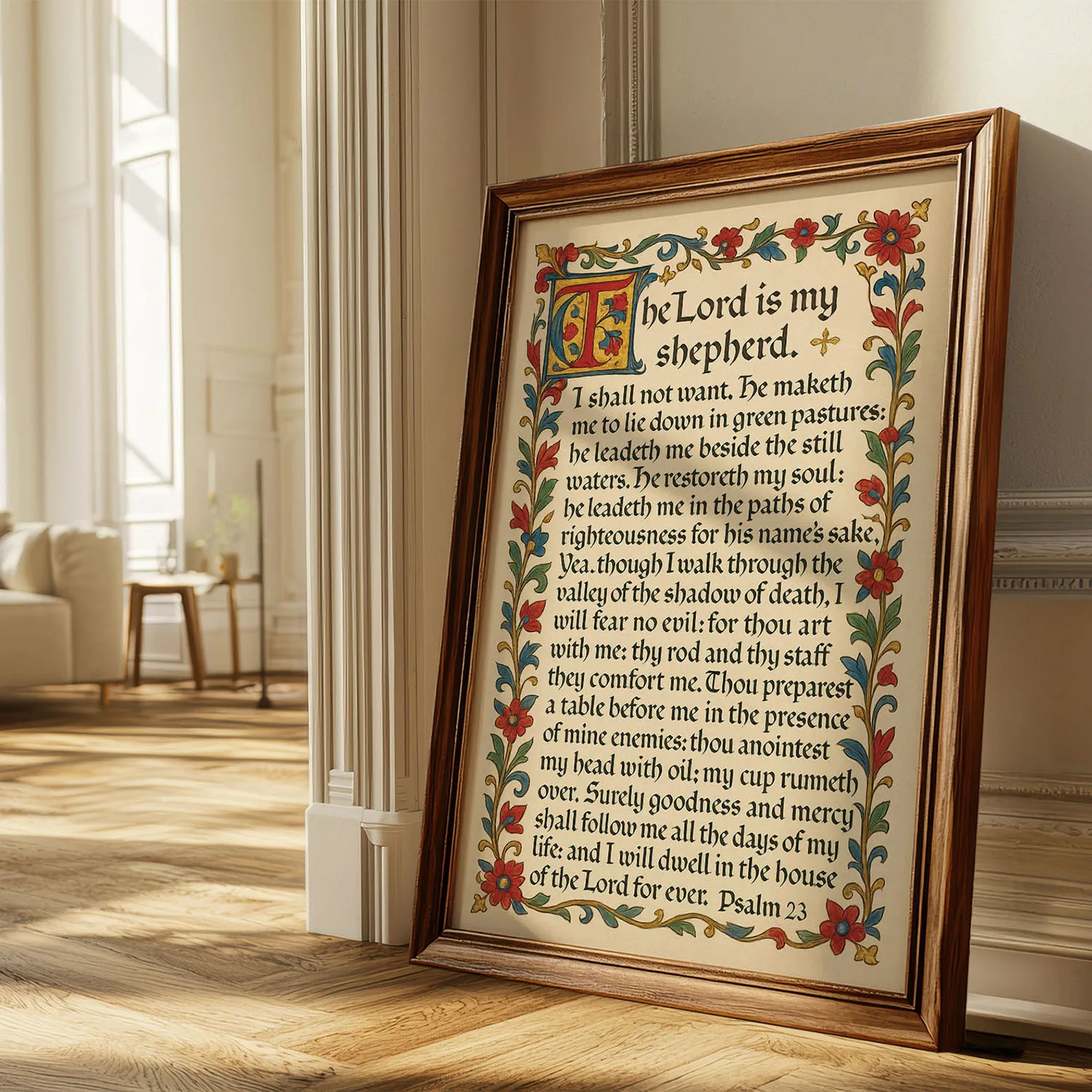 Psalm 23 medieval wall art