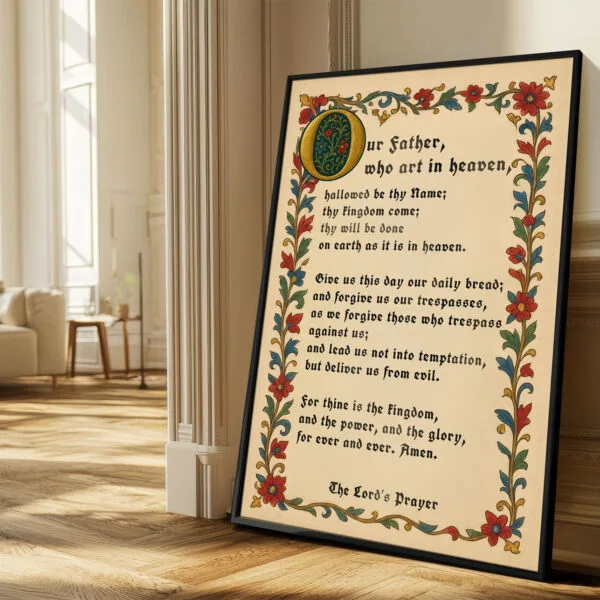 The Lord’s Prayer wall art – Our Father prayer Poster – Christian wall ...