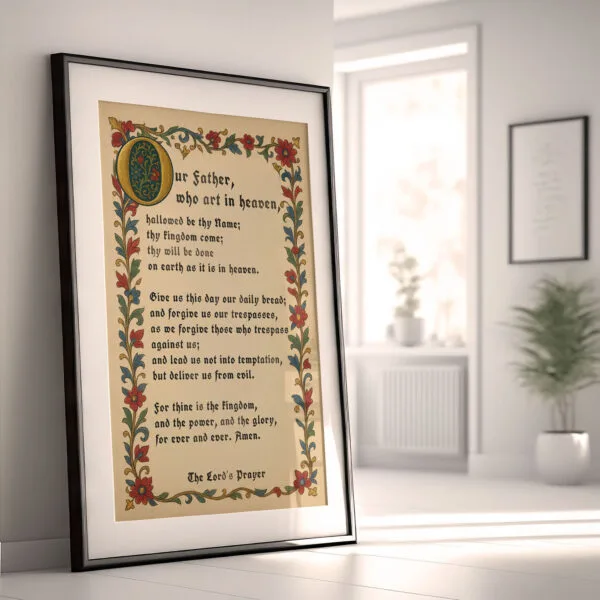 The Lord’s Prayer wall art – Our Father prayer Poster – Christian wall ...