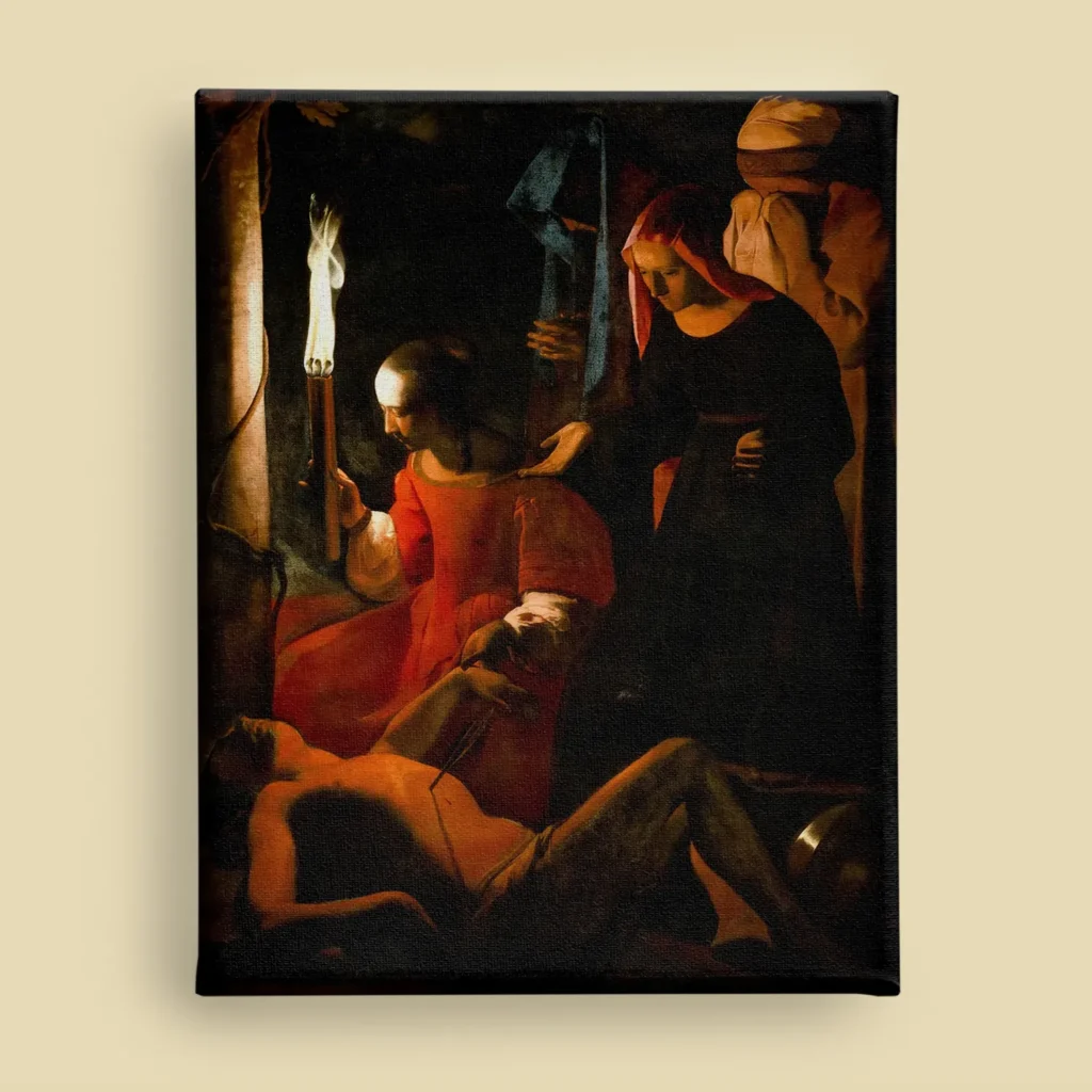 Saint Sebastian Tended by Irene by Georges de la Tour