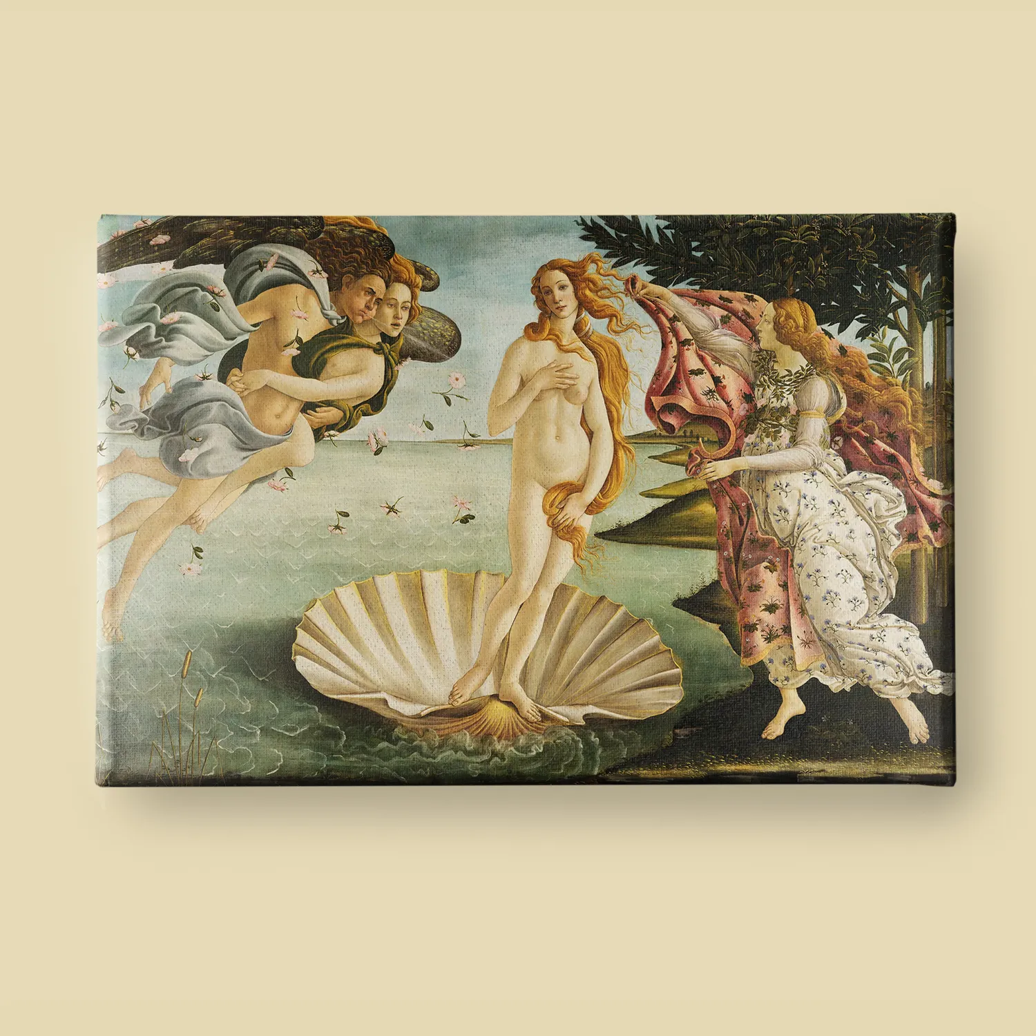 Birth of Venus by Sandro Botticelli canvas reproduction (front view)