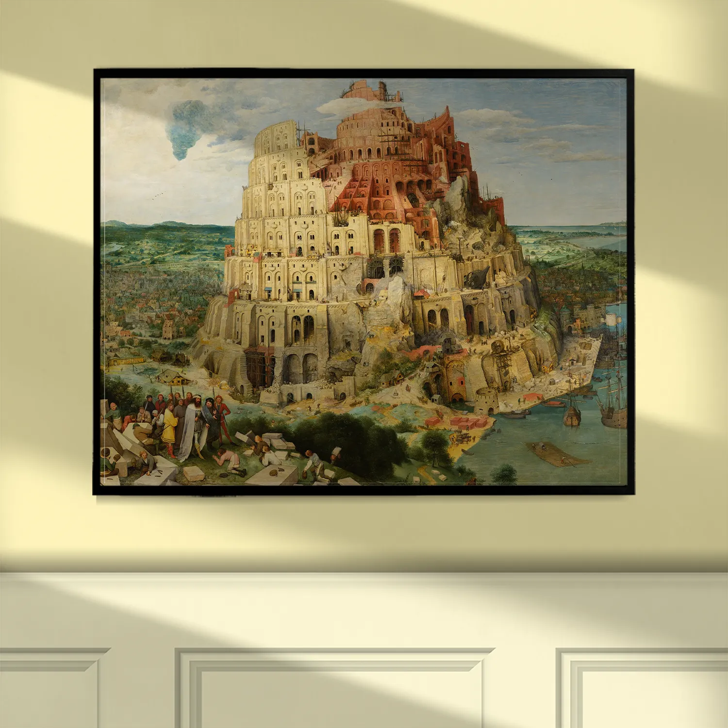 The Tower of Babel by Pieter Bruegel the Elder canvas reproduction (hung on wall)