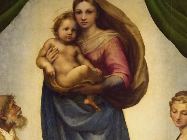 Detail of Raphael's Sistine Madonna, the Virgin Mary carrying the Christ Child