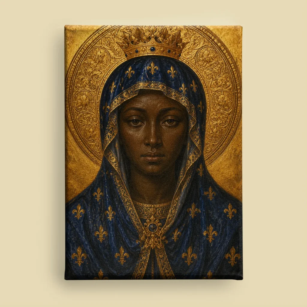 Black Madonna Canvas Wall Art – Crowned Virgin