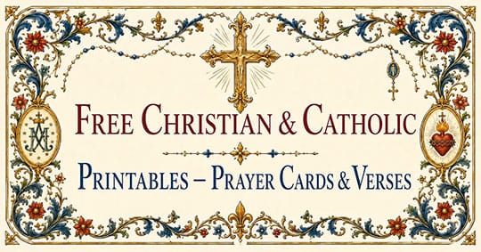 Free Christian and Catholic printables, prayer cards and Bible verses