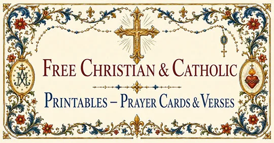 Free Christian and Catholic printables, prayer cards and Bible verses