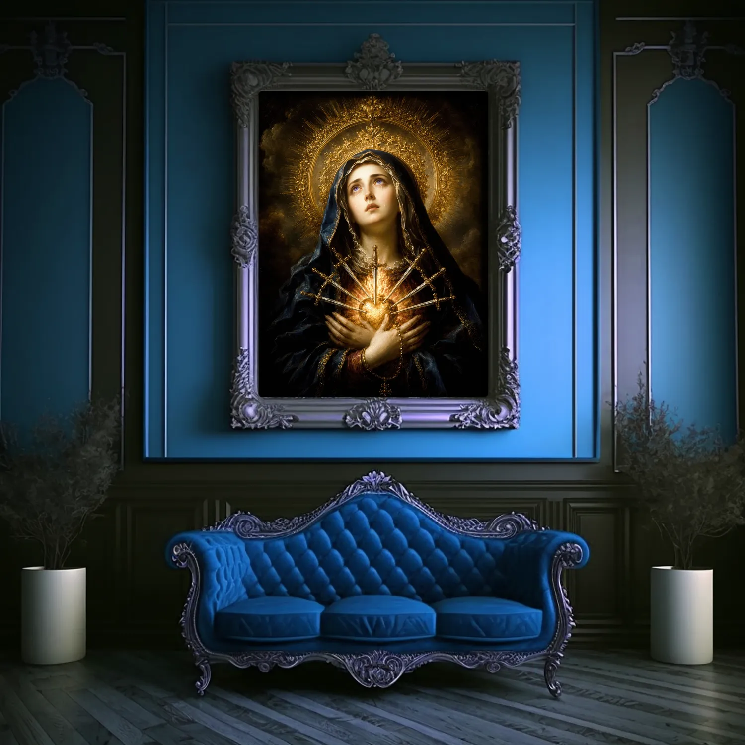 Our Lady of Sorrows - Mater Dolorosa canvas (in victorian decor)