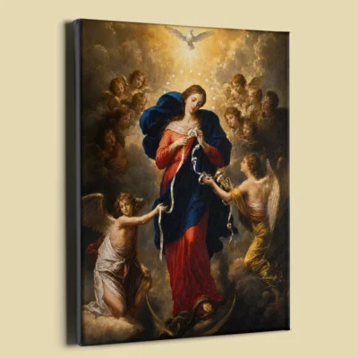 Mary, Untier of Knots by Johann Georg Schmidtner canvas (perspective view)