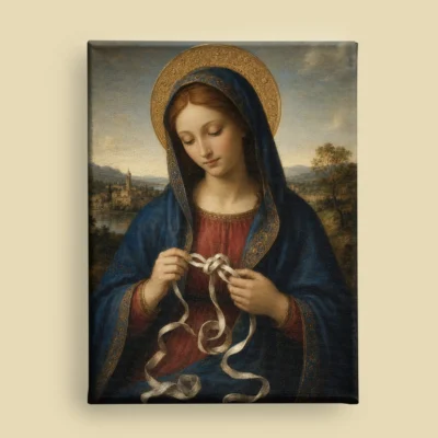 The Undoer of Knots Renaissance canvas (front view)