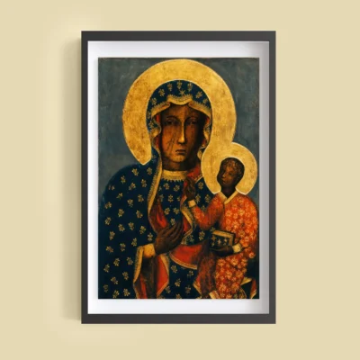 Our Lady of Czestochowa Black Madonna icon giclée fine art print (framed on a wall)