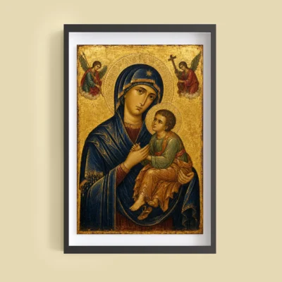 Our Lady of Perpetual Help miraculous icon giclée fine art print (framed on a wall)