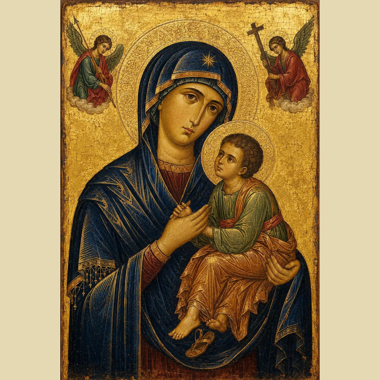 Our Lady of Perpetual Help miraculous icon giclée fine art print (flat view)