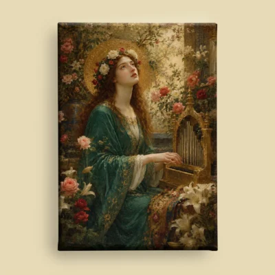 Saint Cecilia Patron Saint of Music canvas (front view)