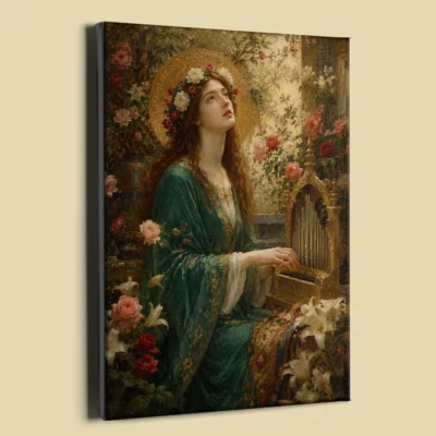Saint Cecilia Patron Saint of Music canvas (perspective view)