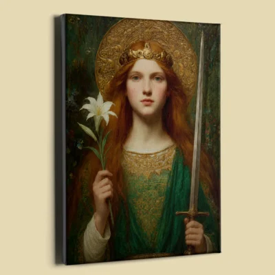 Saint Dymphna Patron Saint of Anxiety canvas (perspective view) Saint Dymphna Patron Saint of Anxiety canvas (perspective view)