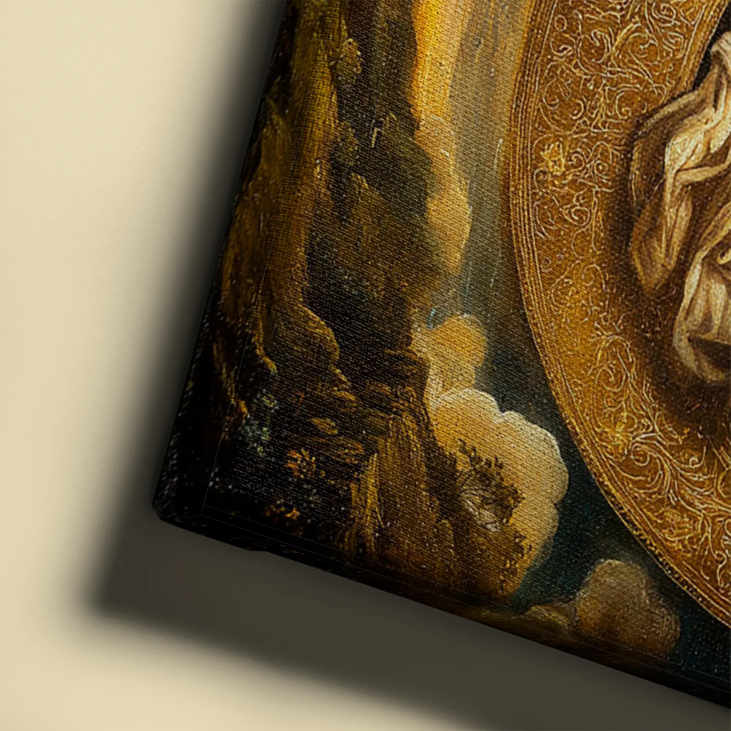 Immaculate Conception - Virgin Mary on the Crescent Moon canvas (details)