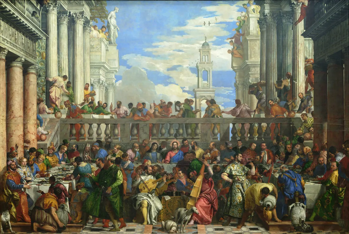 Paolo Veronese, The Wedding at Cana, a vast Venetian banquet with Christ at the centre of the table