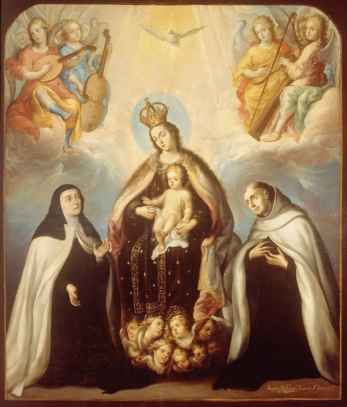 The Virgin of Carmel with the Christ Child, flanked by Teresa of Avila and John of the Cross