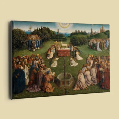 The Adoration of the Mystic Lamb by Jan van Eyck canvas reproduction (perspective view)