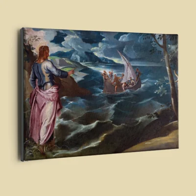 Christ at the Sea of Galilee by Tintoretto canvas reproduction (perspective view)