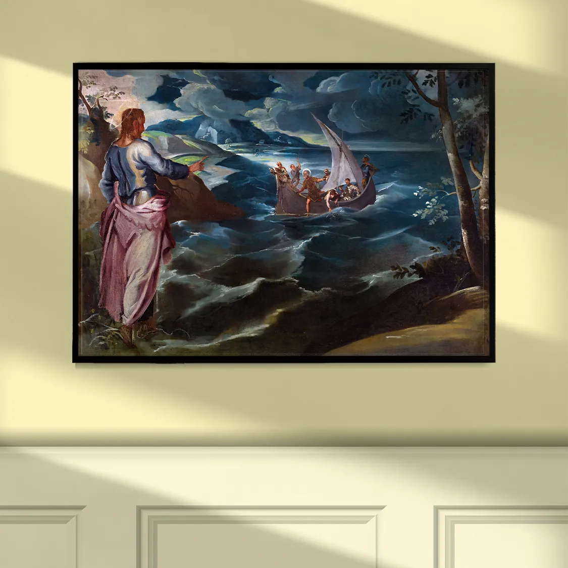 Christ at the Sea of Galilee by Tintoretto canvas reproduction (hung on a wall)