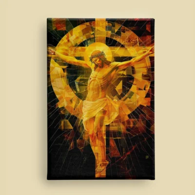 Cubist Christ on the Cross canvas (front view)