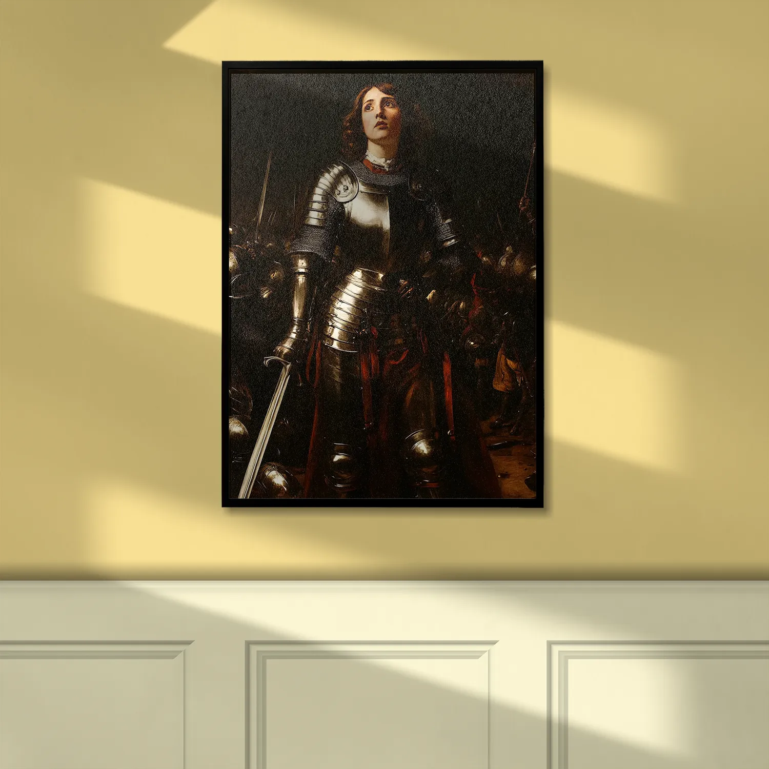 Joan of Arc canvas (hung on wall)