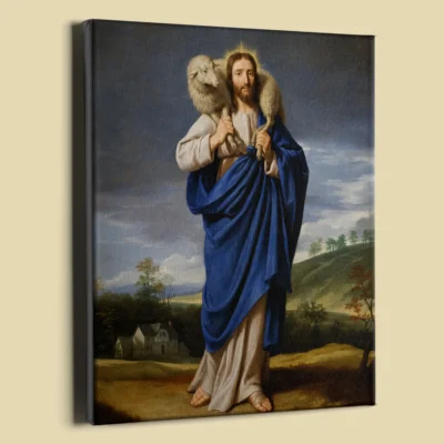 The Good Shepherd by Philippe de Champaigne canvas (perspective view)