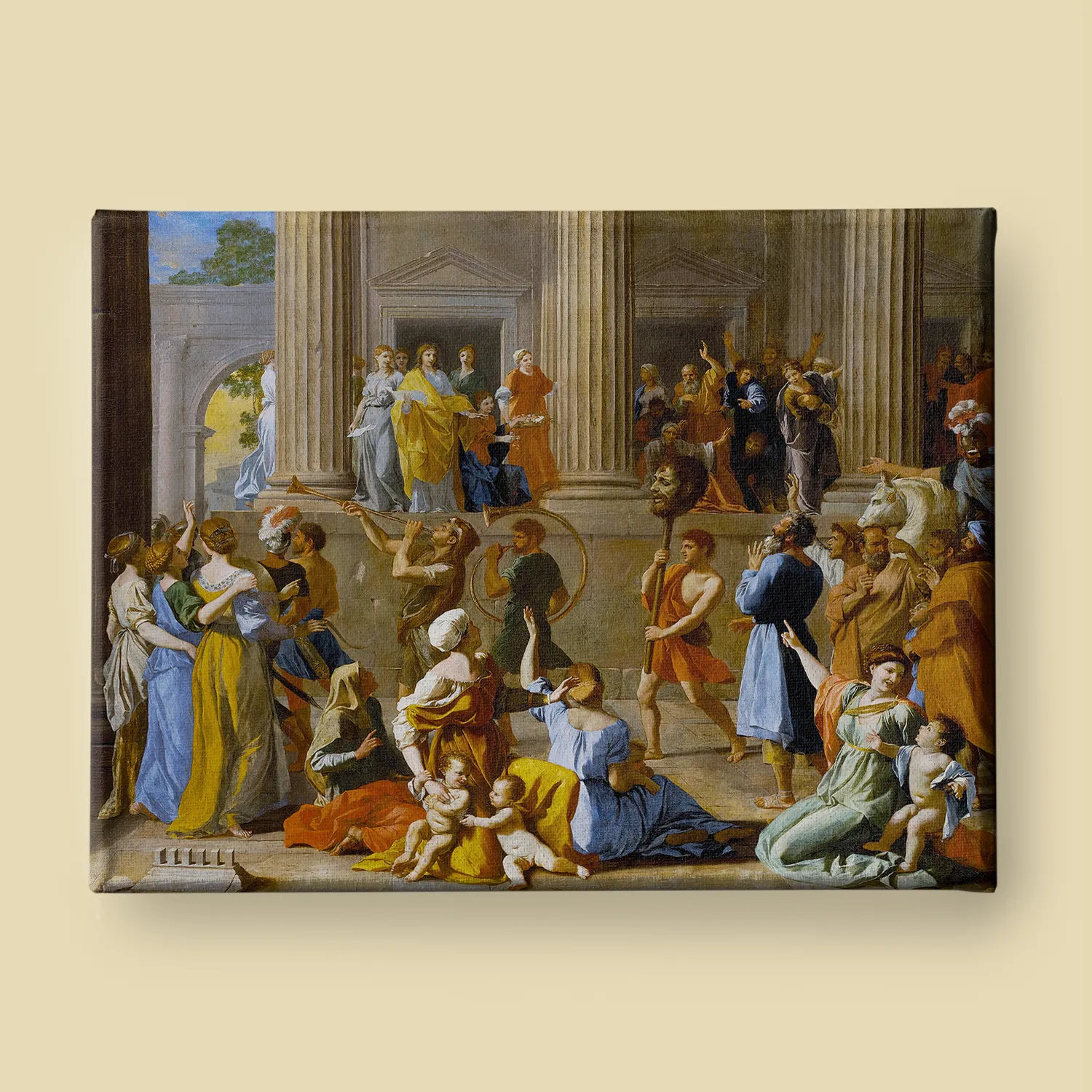 The Triumph of David by Nicolas Poussin canvas (front view)