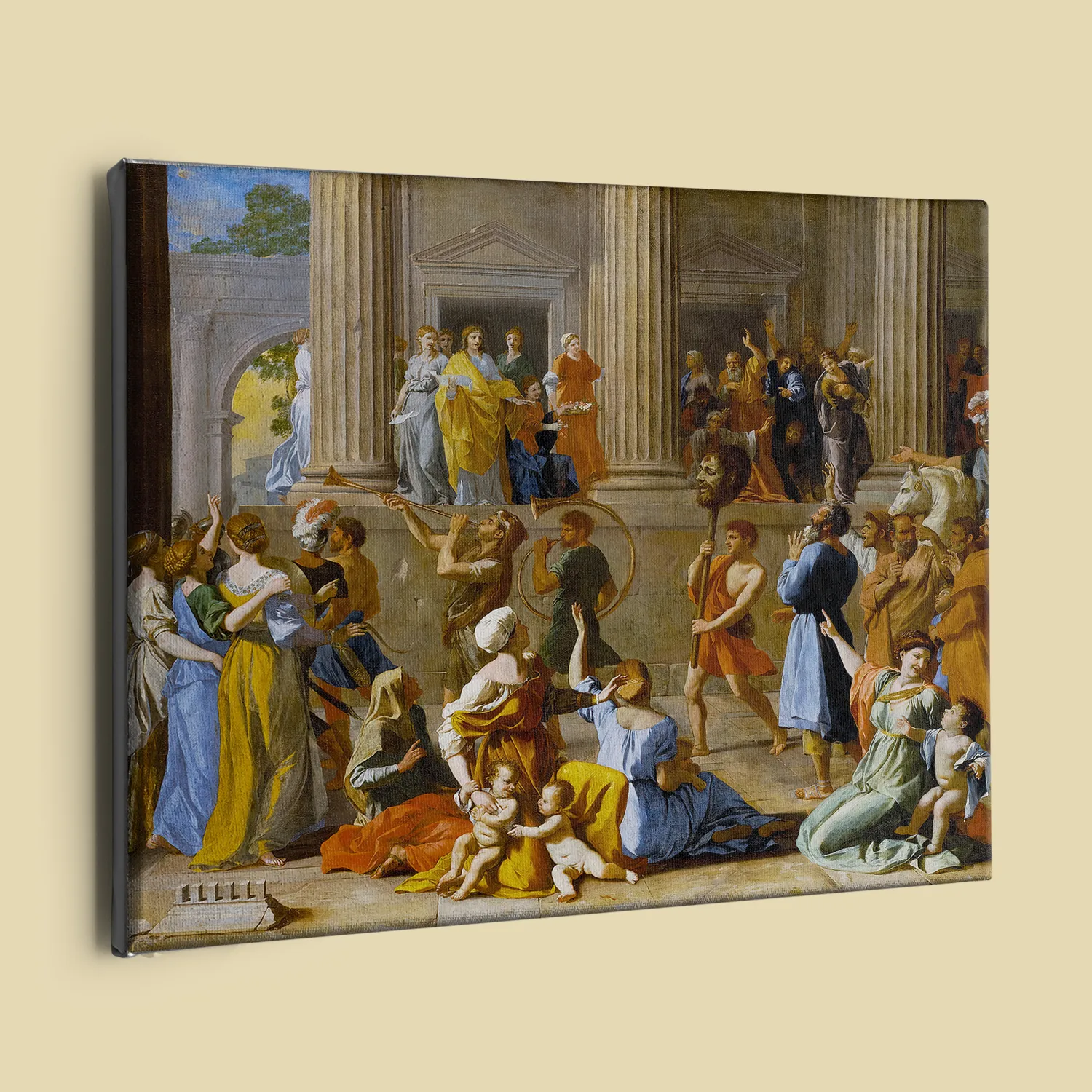The Triumph of David by Nicolas Poussin canvas (perspective view)