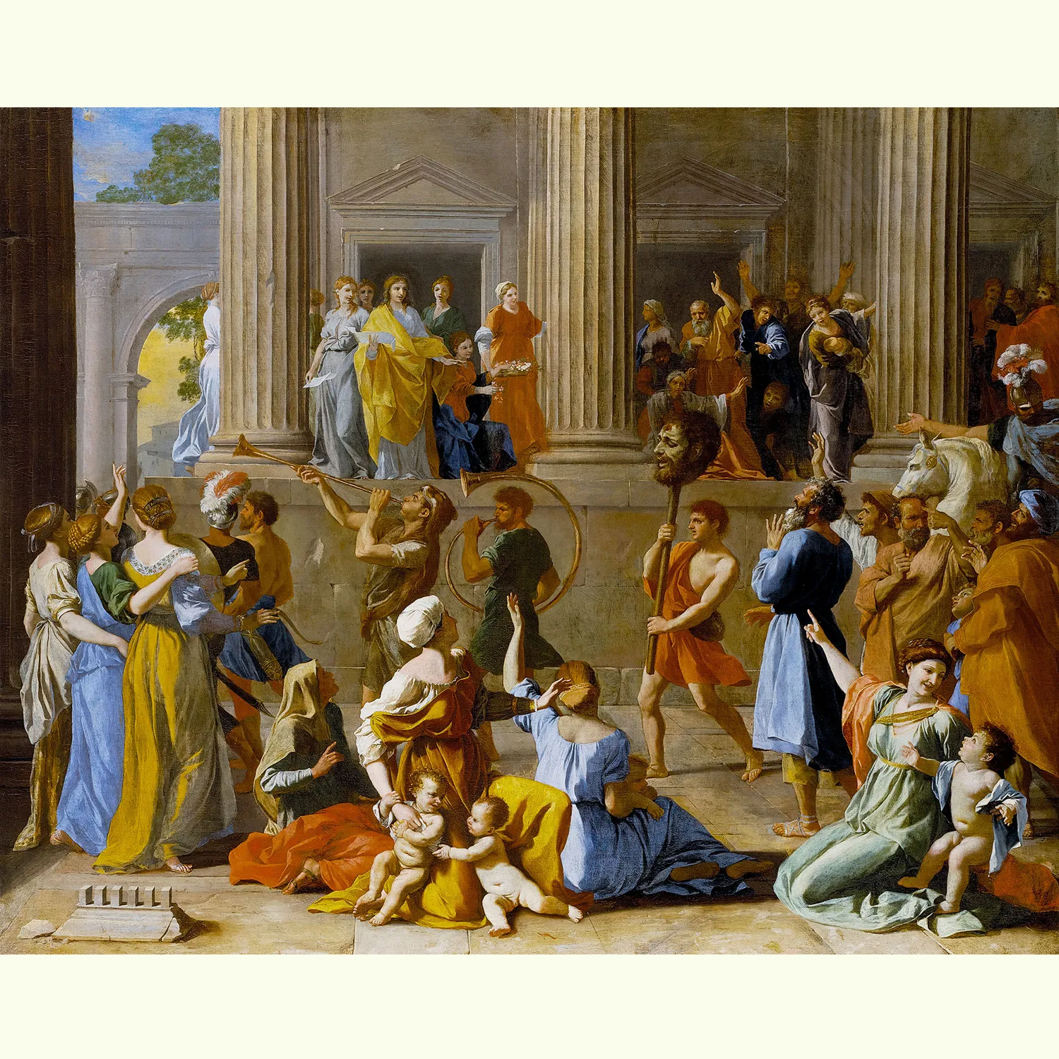 The Triumph of David by Nicolas Poussin canvas (flat view)