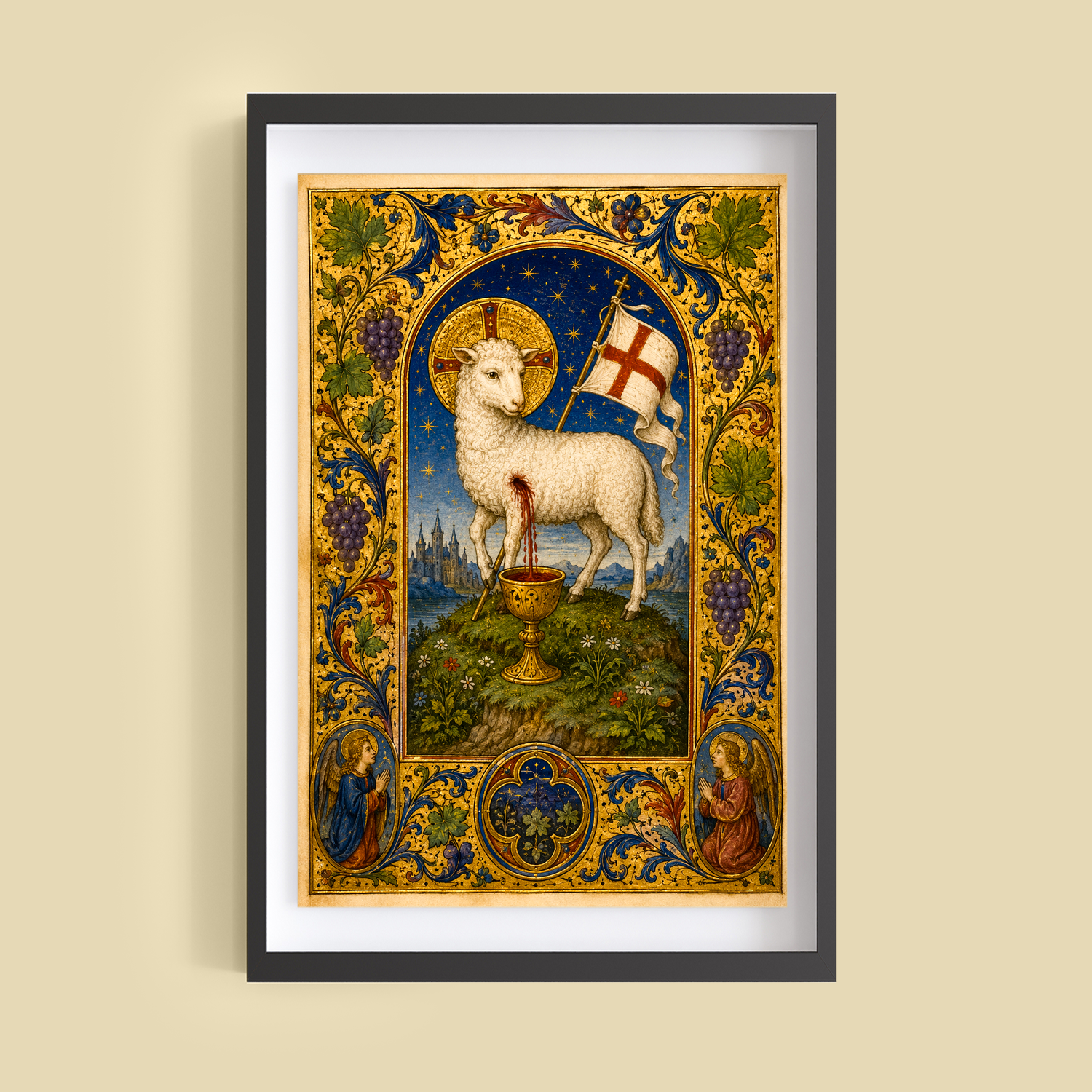 Agnus Dei giclée fine art print (framed on a wall)