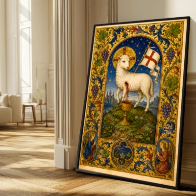 Agnus Dei giclée fine art print (in a sunlit living room)
