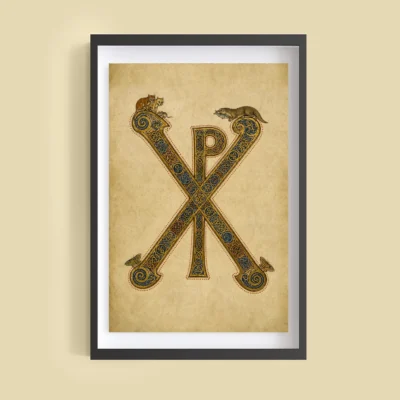 Chi Rho giclée fine art print (framed on a wall)