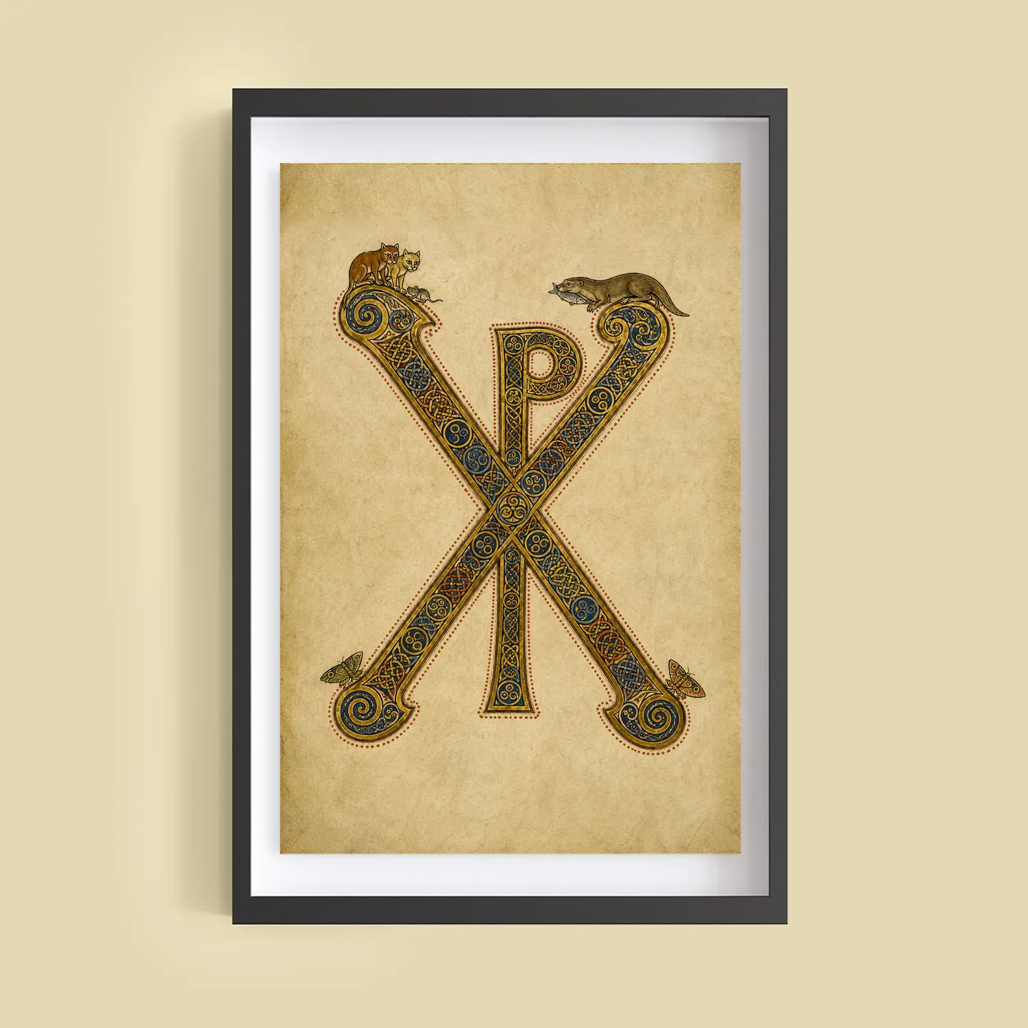 Chi Rho giclée fine art print (framed on a wall)