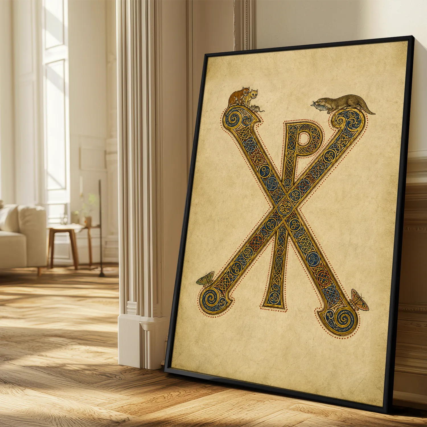 Chi Rho giclée fine art print (in a sunlit living room)