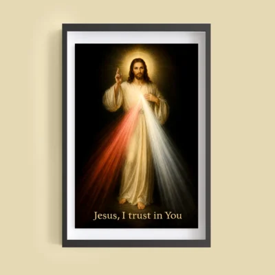 Divine Mercy giclée fine art print (framed on a wall)