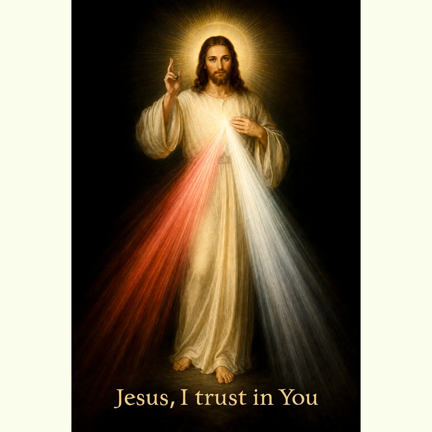 Divine Mercy giclée fine art print (flat view)