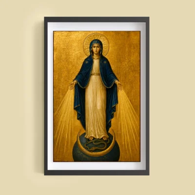 Miraculous Medal giclée fine art print (framed on a wall)