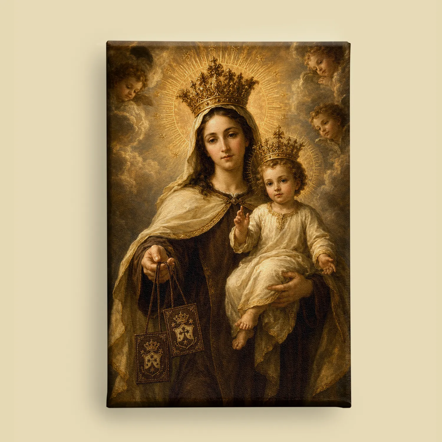 Our Lady of Mount Carmel canvas (front view)
