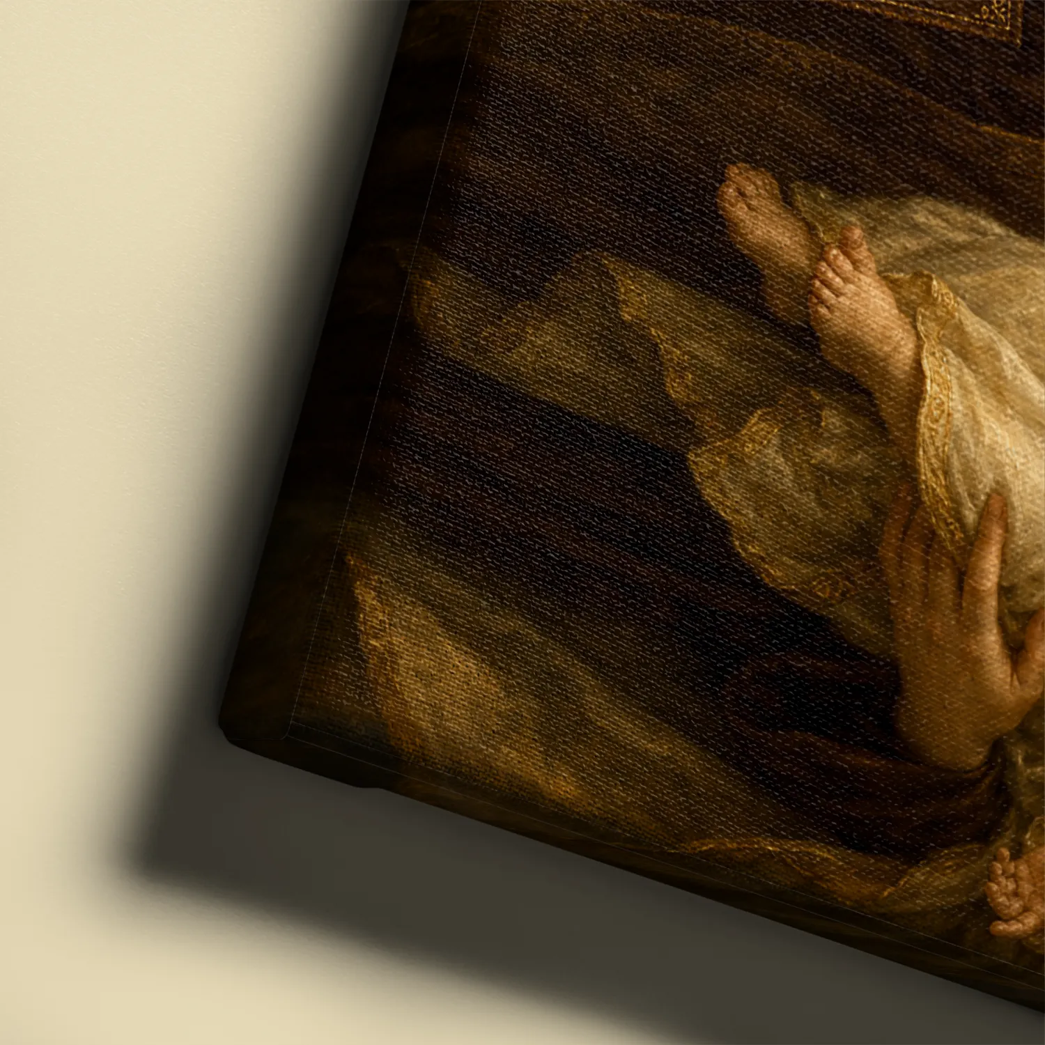 Our Lady of Mount Carmel canvas (canvas texture detail)