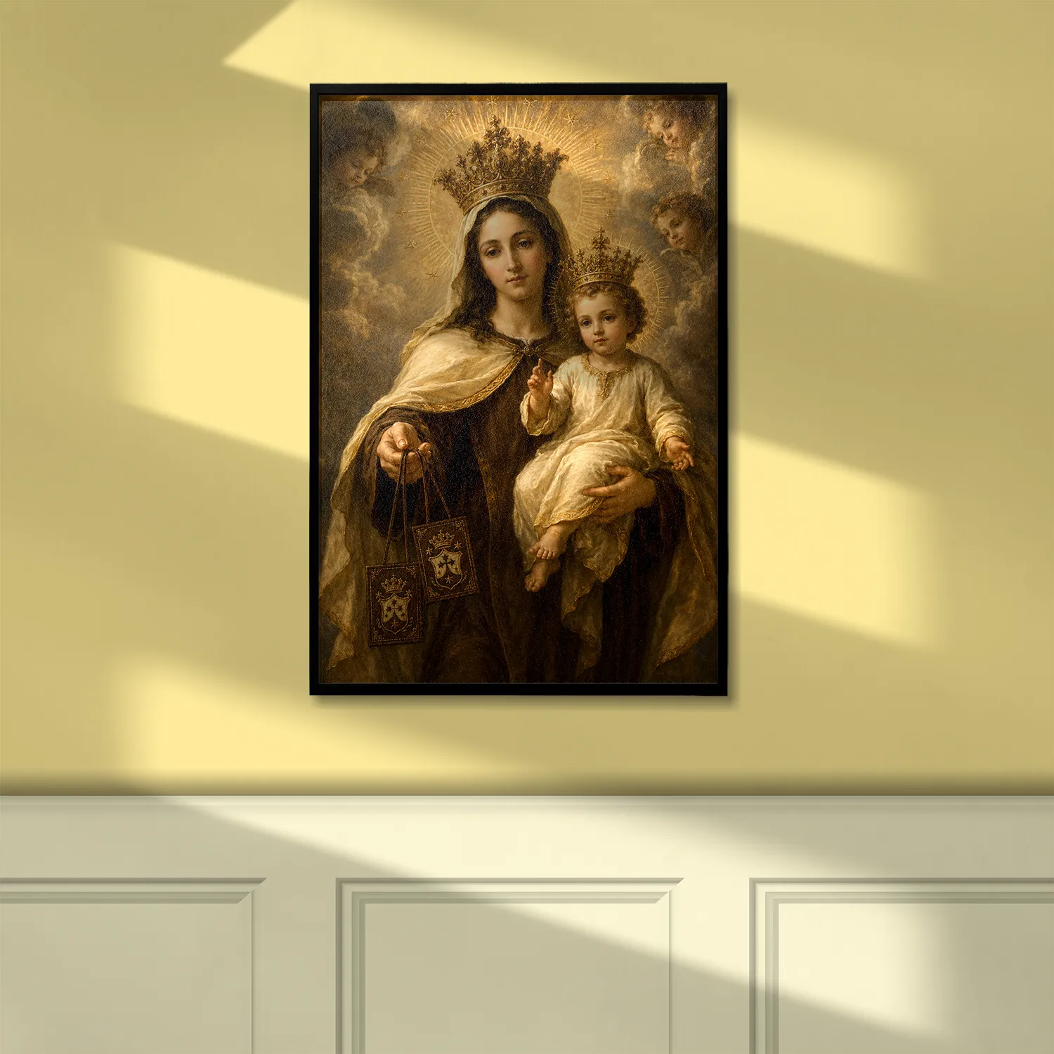 Our Lady of Mount Carmel canvas (hung on a wall)