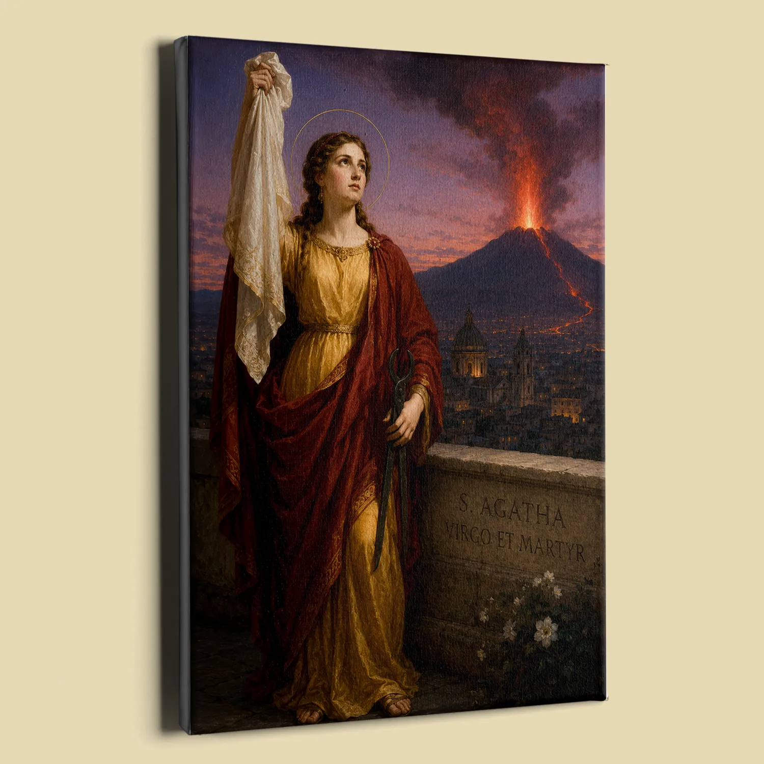 Saint Agatha of Sicily canvas (perspective view)