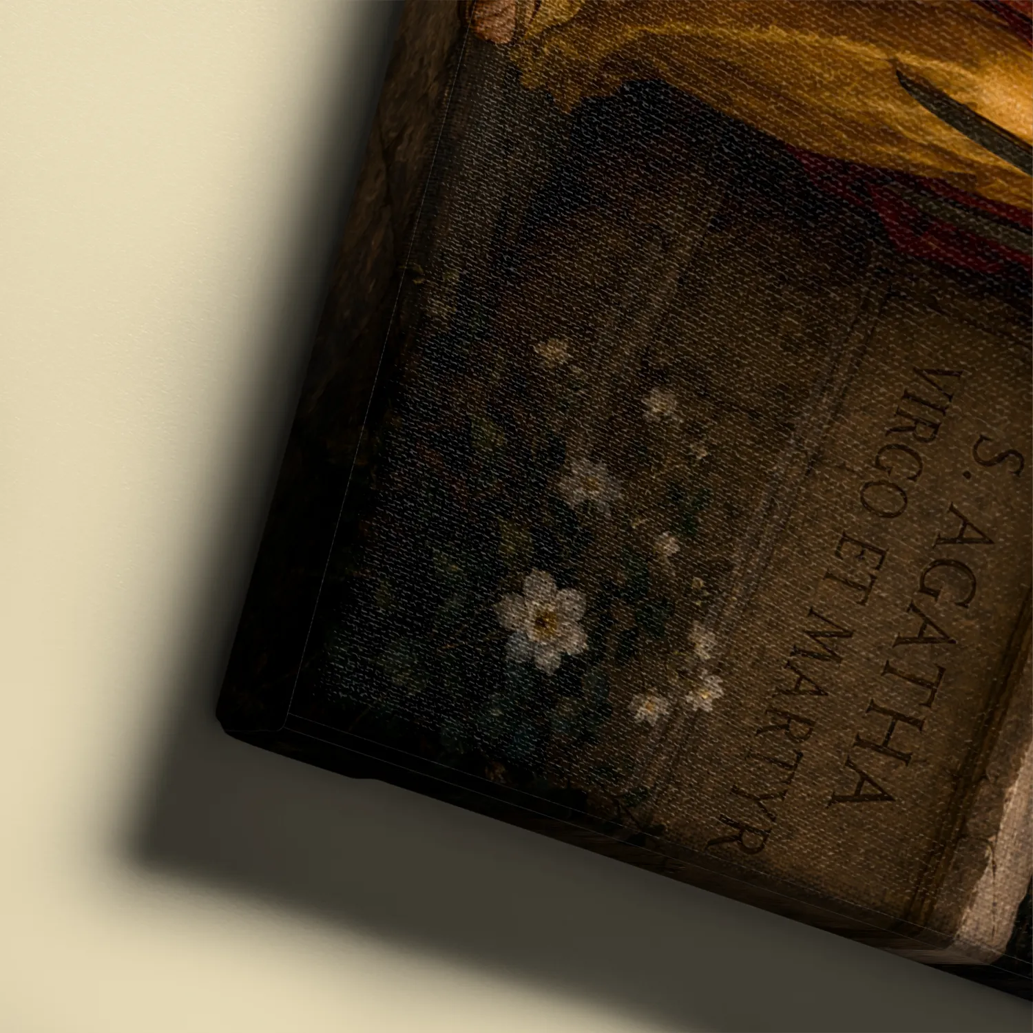 Saint Agatha of Sicily canvas (canvas texture detail)